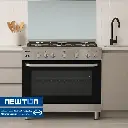 Gas Cooker 90cm with 2Fans 130Liters Cast Iron - Stainless Steel Mockup
