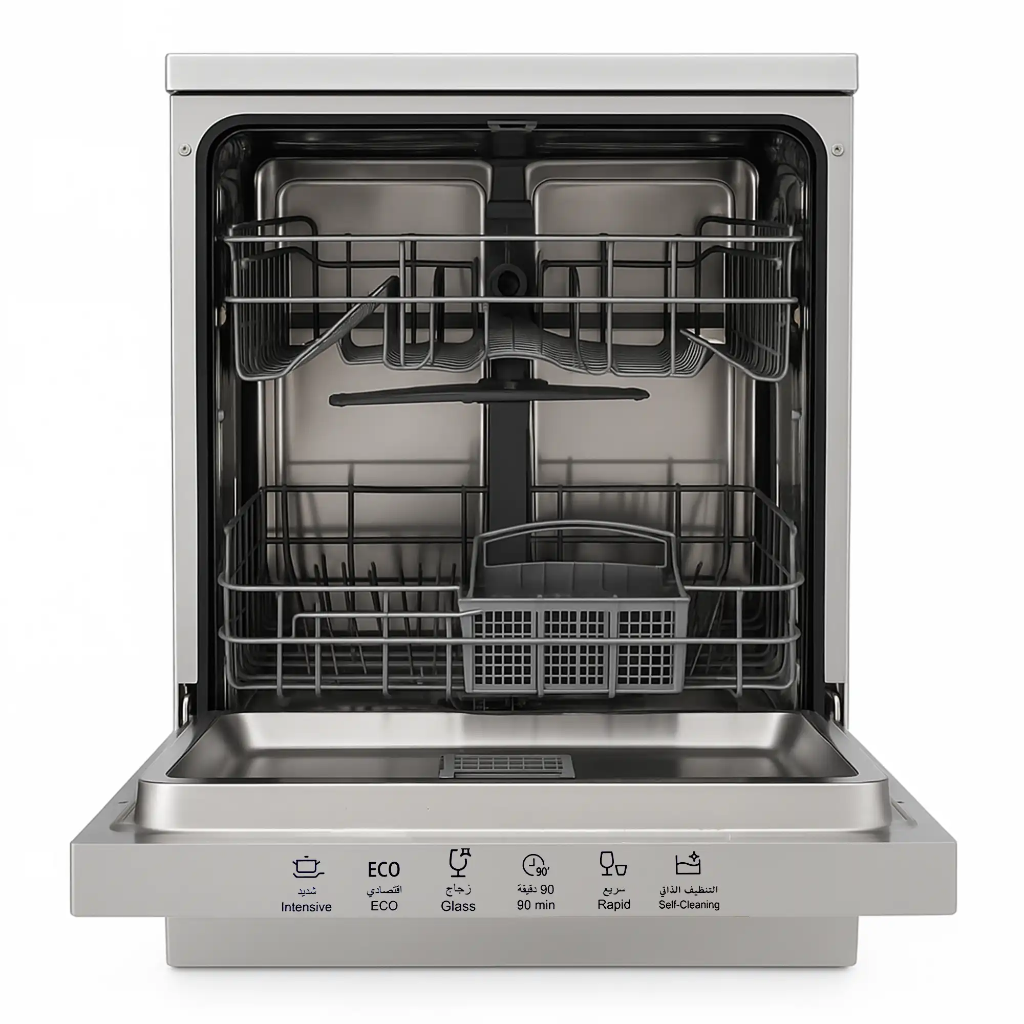 Door open Dishwasher 6Prog 2Basket 12Set Silver