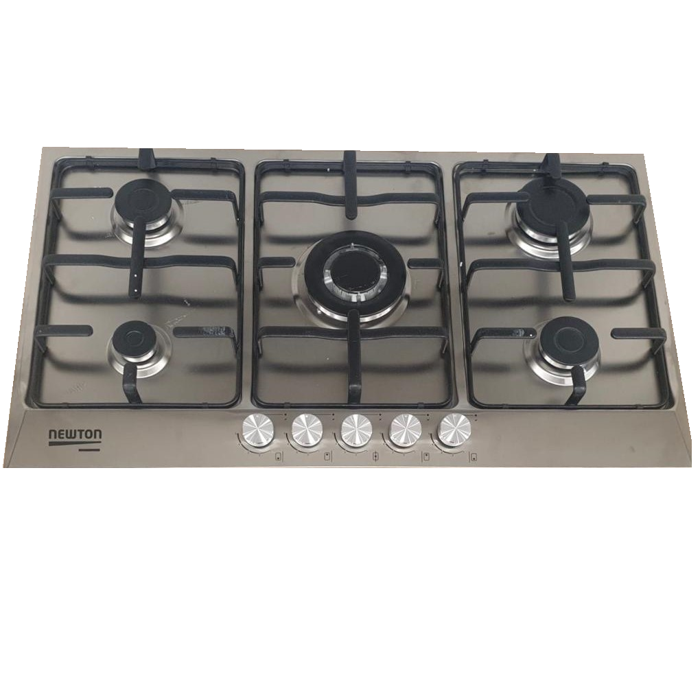 Newton Hob 5 Gas Burner 90cm Cast Iron SS