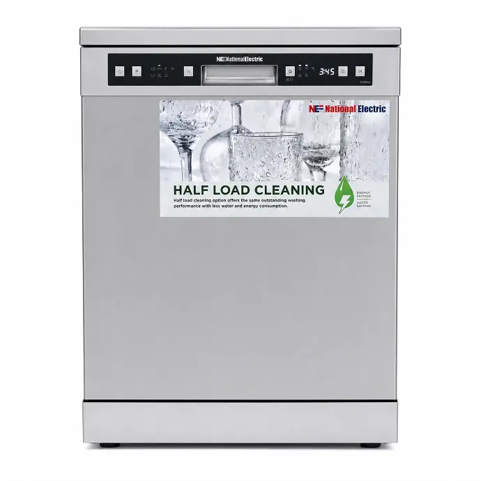 National Electric 6Prog 2Basket Dishwasher - 12Set Silver