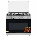Gas Cooker 90cm with 2Fans 130Liters Cast Iron - Stainless Steel